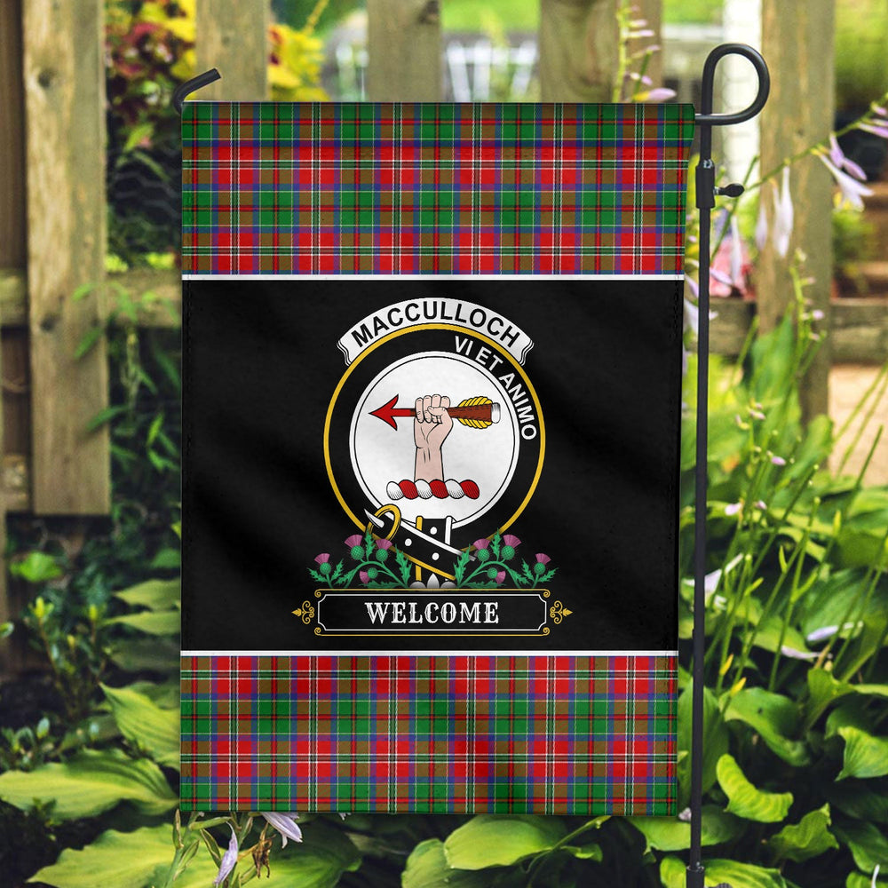 Clan MacCulloch (McCulloch) Tartan Crest Garden Flag - Welcome MS34 Clan McCulloch Tartan Today