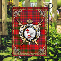 Clan MacDougall Modern Tartan Crest Garden Flag - Celtic Thistle PJ60 Clan MacDougall Tartan Today