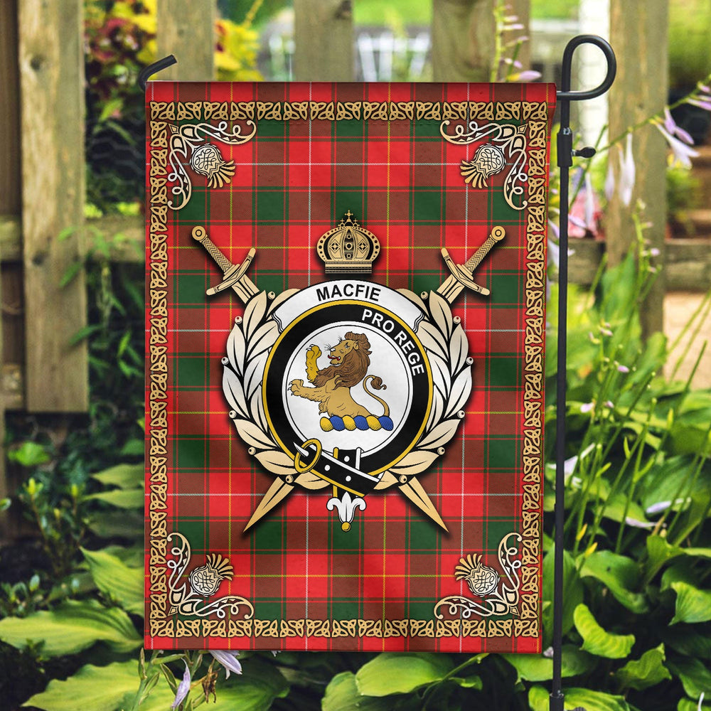 Clan MacFie Tartan Crest Garden Flag - Celtic Thistle GS30 Clan MacPhee_MacFie Tartan Today