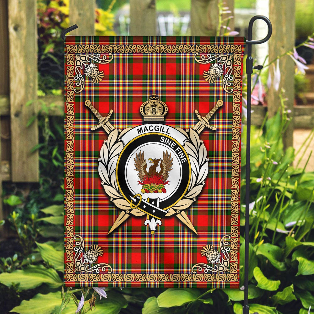 Clan MacGill Modern Tartan Crest Garden Flag - Celtic Thistle KW74 Clan MacGill Tartan Today