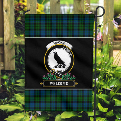 Clan MacKie Tartan Crest Garden Flag - Welcome