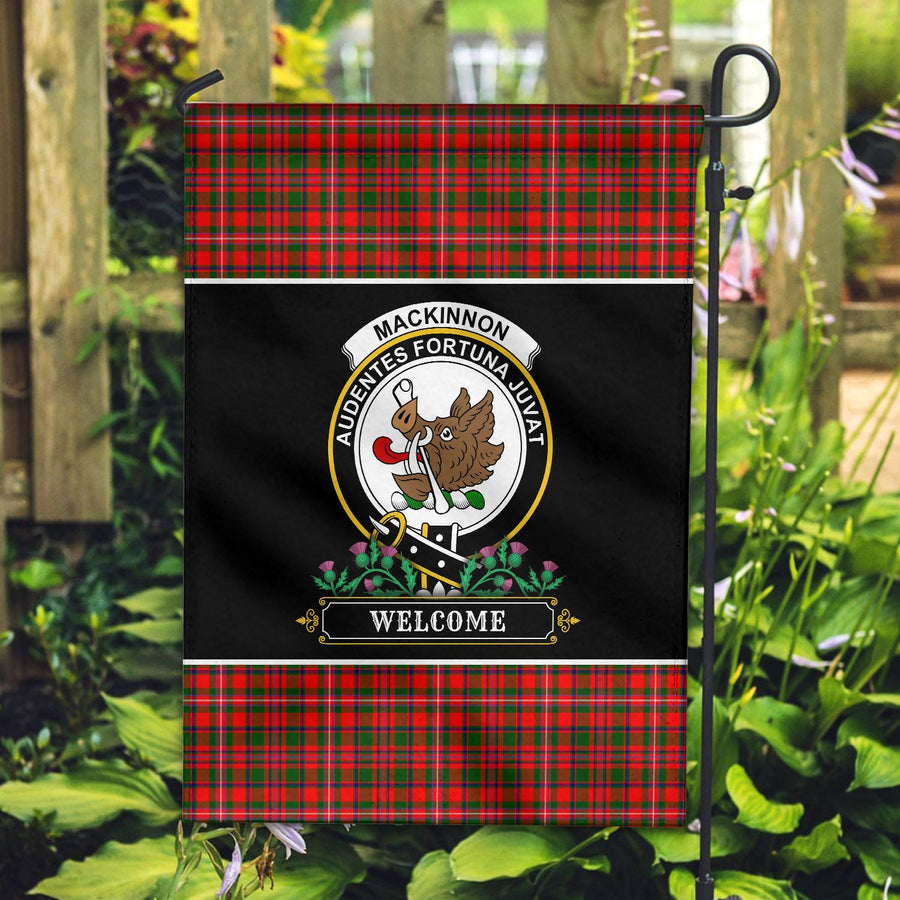 Clan MacKinnon Modern Tartan Crest Garden Flag - Welcome IA97 Clan MacKinnon Tartan Today