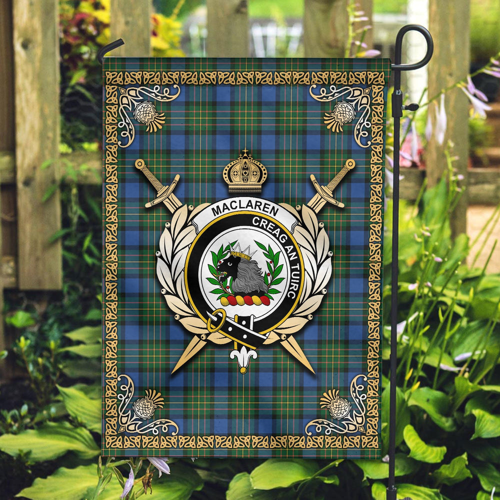 Clan MacLaren Ancient Tartan Crest Garden Flag - Celtic Thistle RI76 Clan Garden Tartan Today