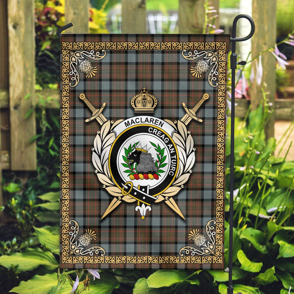 Clan MacLaren Weathered Tartan Crest Garden Flag - Celtic Thistle LB87 Clan Garden Tartan Today