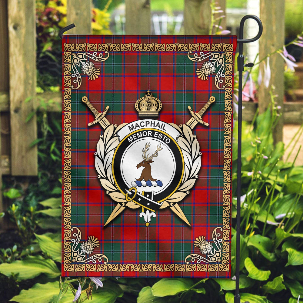Clan MacPhail Tartan Crest Garden Flag - Celtic Thistle OP61 Clan MacPhail Tartan Today
