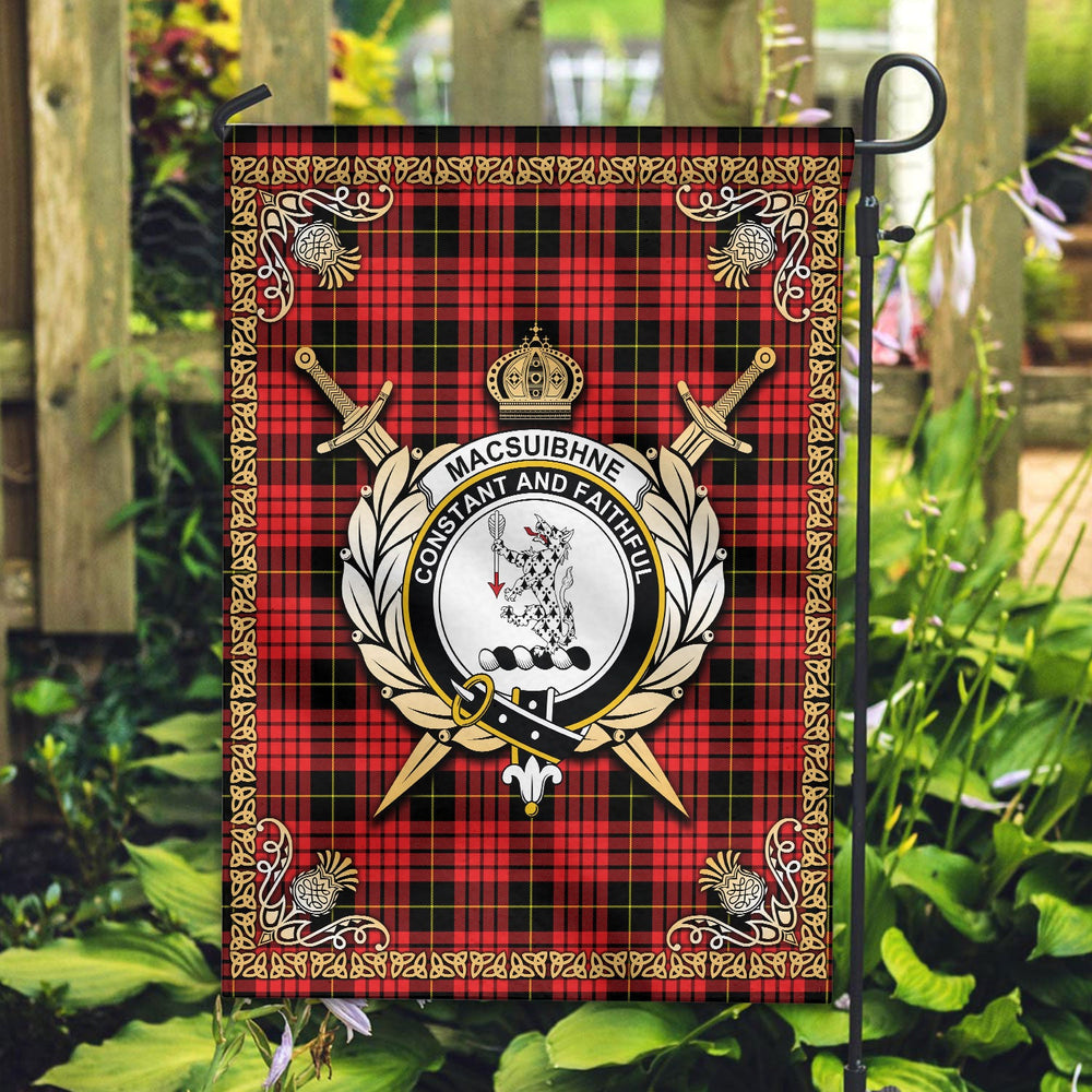Clan MacSuibhne Tartan Crest Garden Flag - Celtic Thistle OE19 Clan Garden Tartan Today