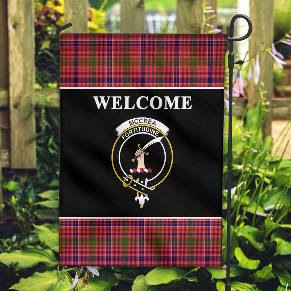 Clan McCrea Tartan Crest Black Garden Flag JA94 Clan Garden Tartan Today