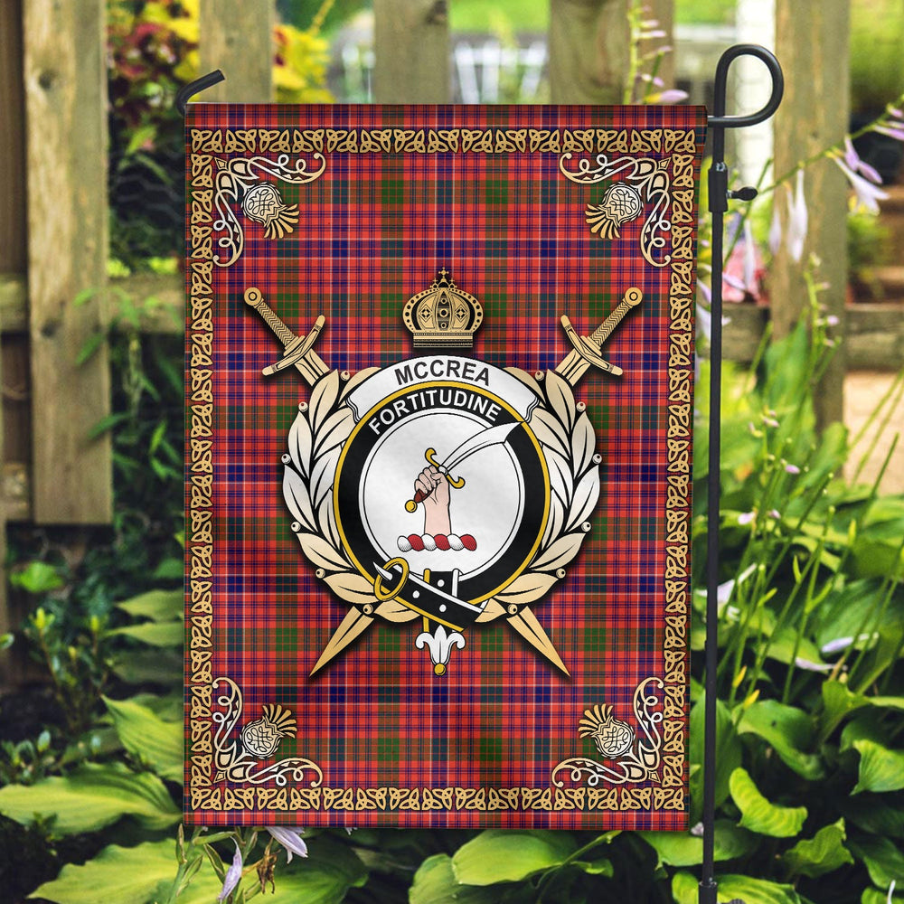 Clan McCrea Tartan Crest Garden Flag - Celtic Thistle MX32 Clan Garden Tartan Today