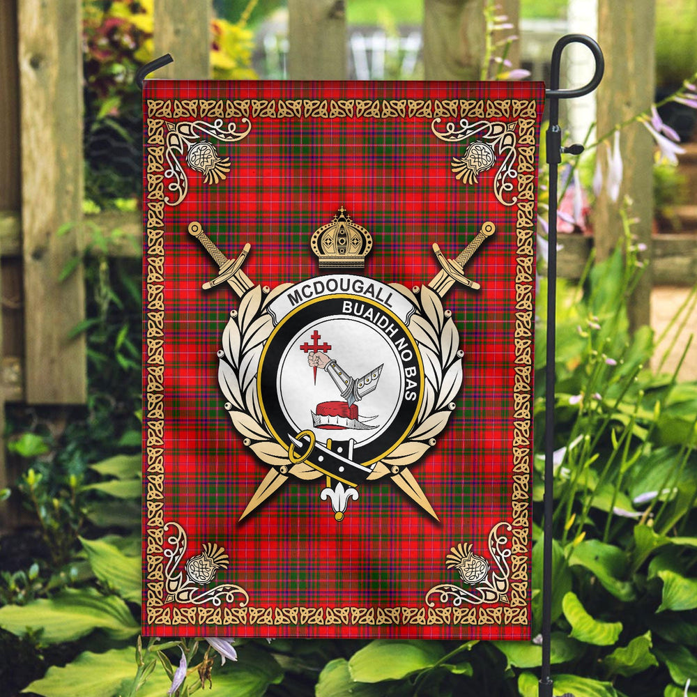 Clan McDougall Tartan Crest Garden Flag - Celtic Thistle CT95 Clan Garden Tartan Today