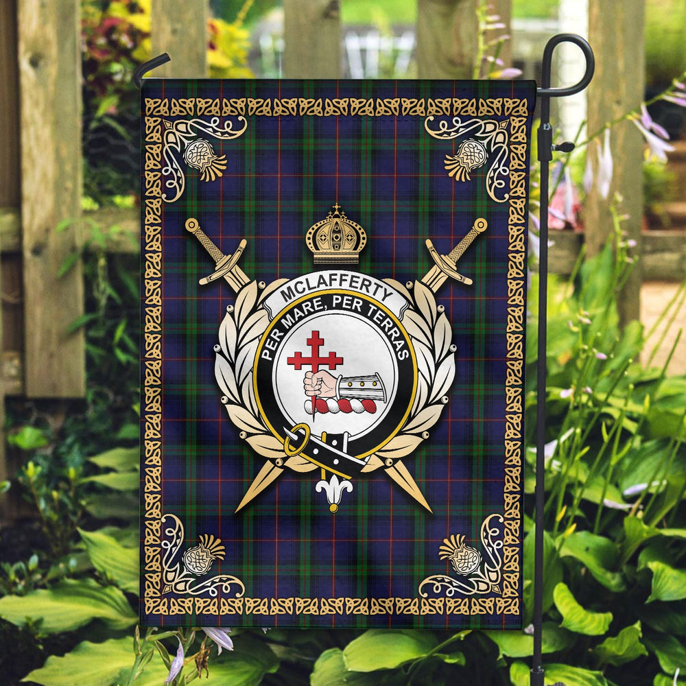 Clan McLafferty Tartan Crest Garden Flag - Celtic Thistle TR55 Clan Garden Tartan Today