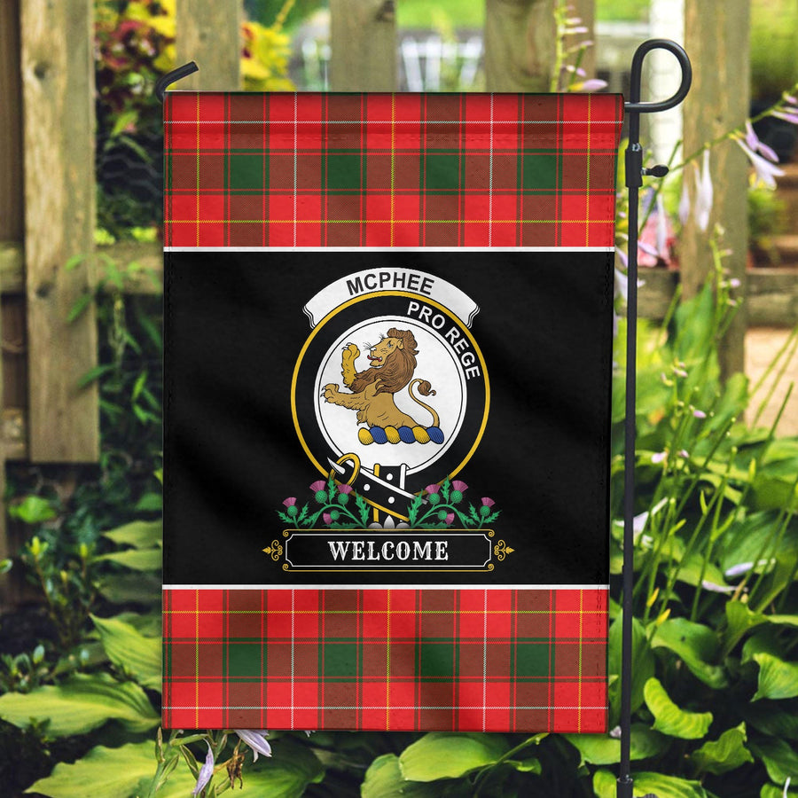 Clan McPhee Tartan Crest Garden Flag