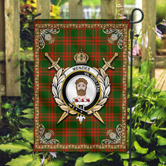 Clan Menzies Green Modern Tartan Crest Garden Flag - Celtic Thistle IV10 Clan Menzies Tartan Today
