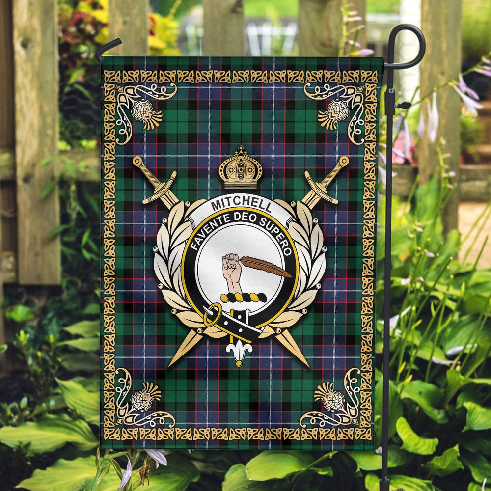 Clan Mitchell Modern Tartan Crest Garden Flag - Celtic Thistle YS12 Clan Garden Tartan Today