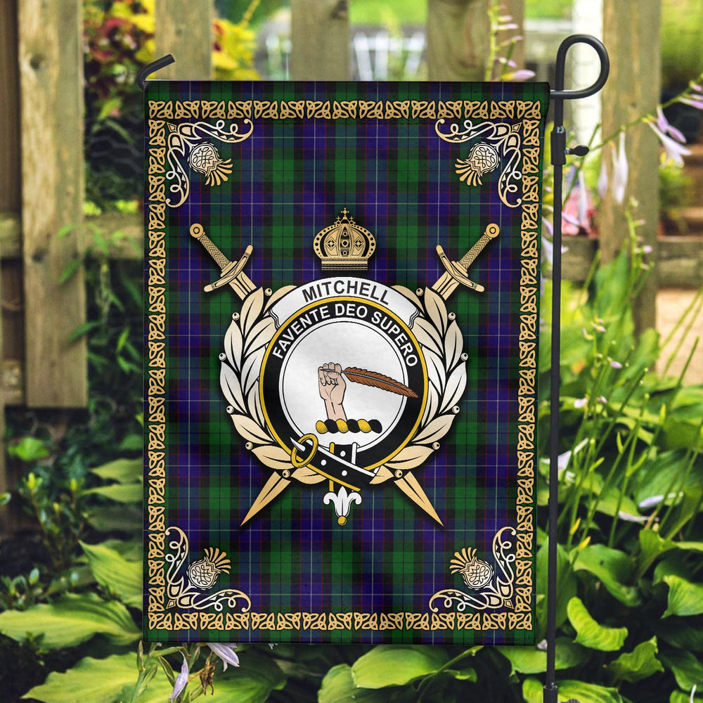 Clan Mitchell Tartan Crest Garden Flag - Celtic Thistle PY22 Clan Garden Tartan Today