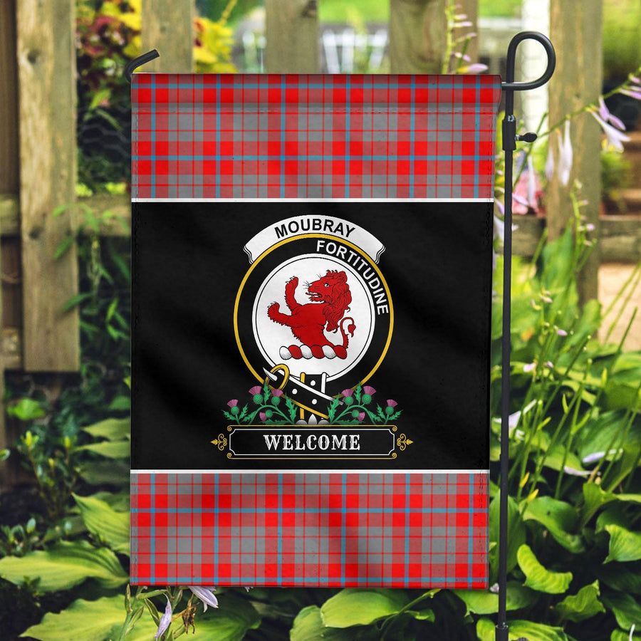 Clan Moubray Tartan Crest Garden Flag