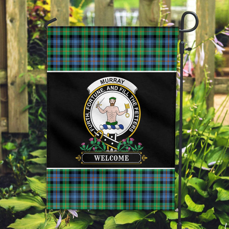 Clan Murray of Atholl Ancient Tartan Crest Garden Flag - Welcome OX60 Clan Murray Tartan Today
