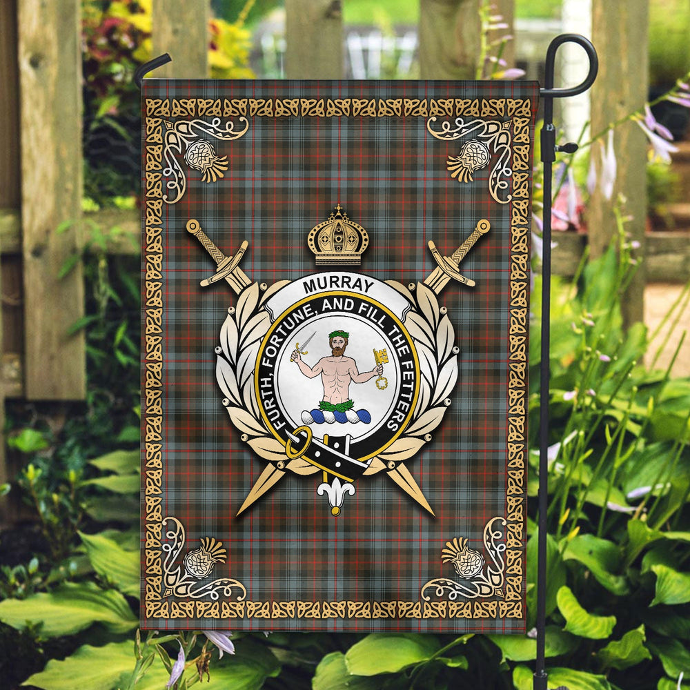 Clan Murray of Atholl Weathered Tartan Crest Garden Flag - Celtic Thistle ZG32 Clan Murray Tartan Today