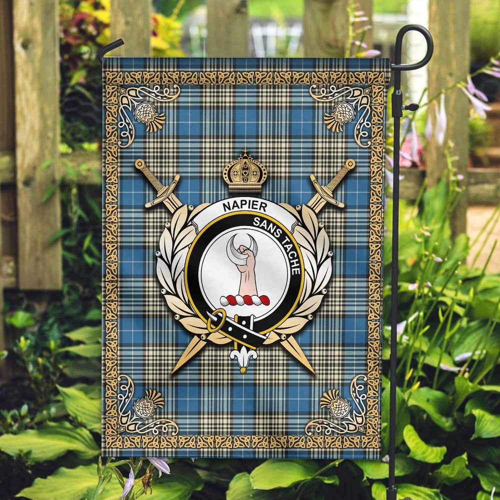 Clan Napier Ancient Tartan Crest Garden Flag - Celtic Thistle KP68 Clan Napier Tartan Today