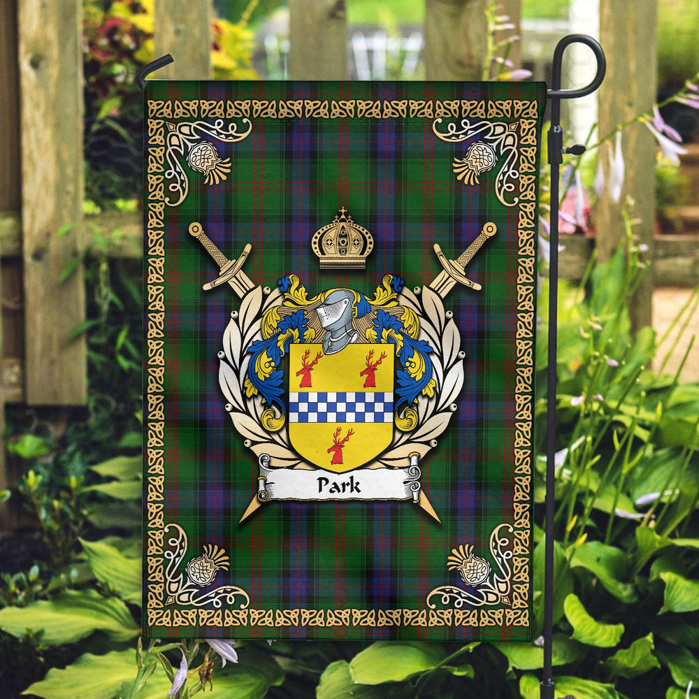 Clan Park Tartan Crest Garden Flag - Celtic Thistle QH47 Clan Garden Tartan Today