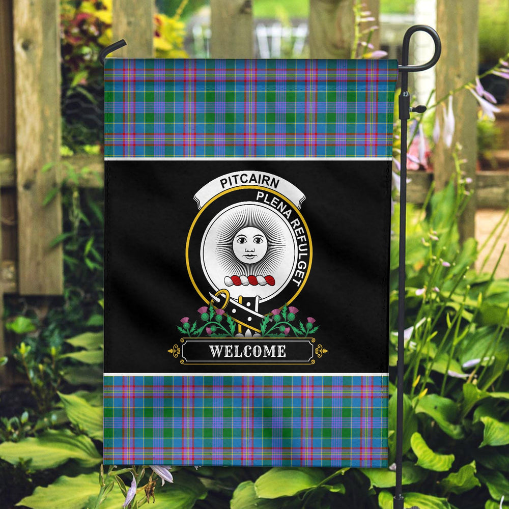 Clan Pitcairn Hunting Tartan Crest Garden Flag - Welcome RB81 Clan Pitcairn Tartan Today
