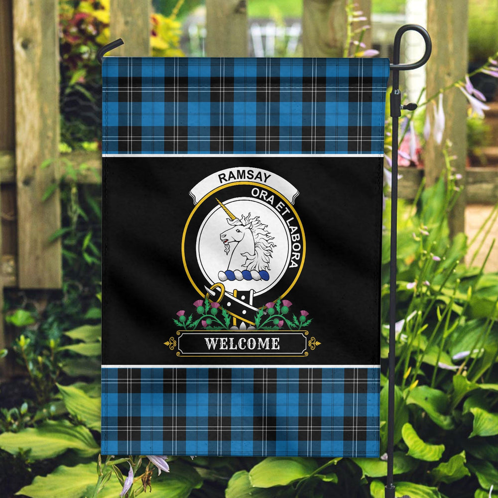 Clan Ramsay Blue Ancient Tartan Crest Garden Flag - Welcome FM29 Clan Ramsay Tartan Today