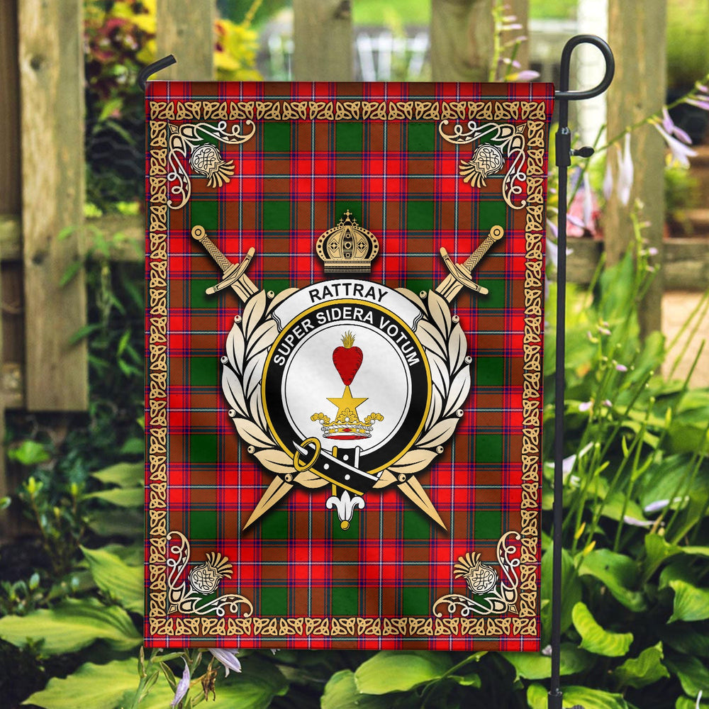 Clan Rattray Modern Tartan Crest Garden Flag - Celtic Thistle UN49 Clan Rattray Tartan Today