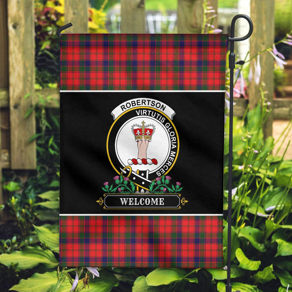 Clan Robertson Modern Tartan Crest Garden Flag - Welcome ML15 Clan Robertson Tartan Today