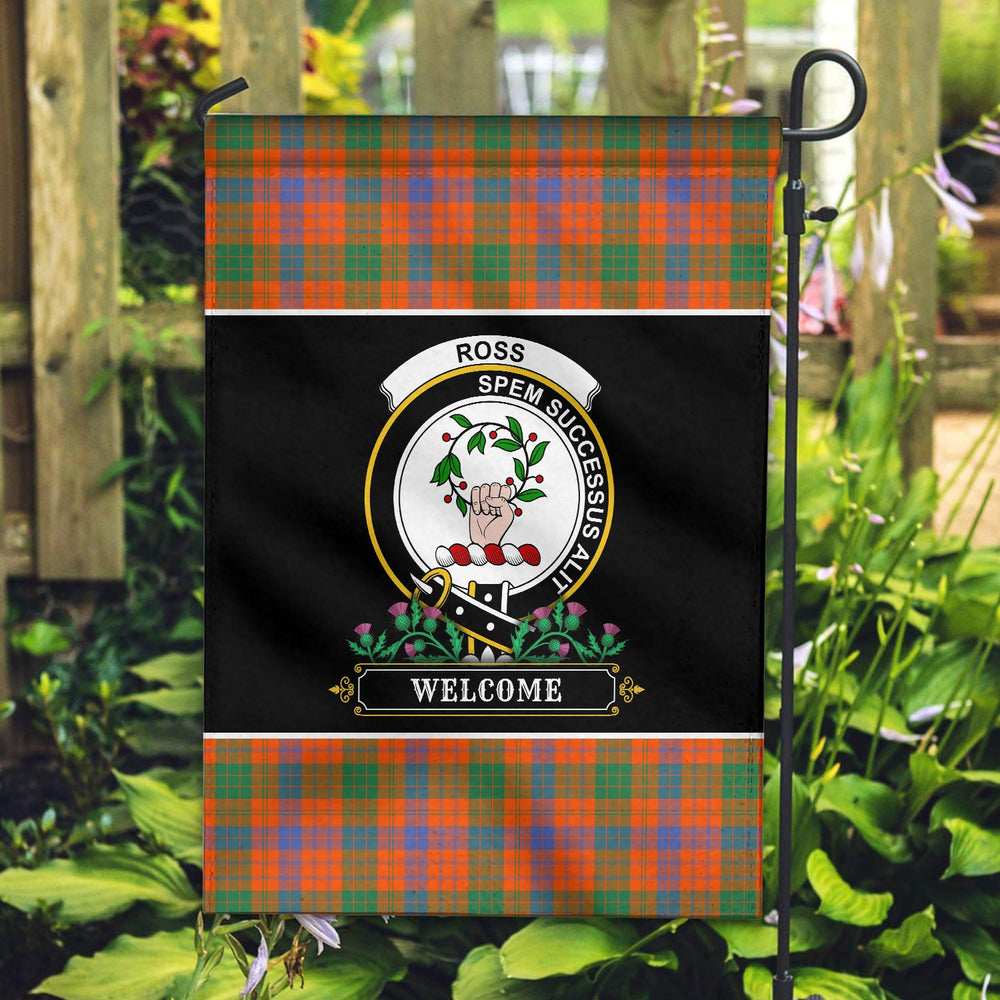 Clan Ross Ancient Tartan Crest Garden Flag - Welcome HP16 Clan Ross Tartan Today
