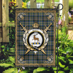 Clan Scott Green Modern Tartan Crest Garden Flag - Celtic Thistle QB18 Clan Scott (Scott Tartan) Tartan Today