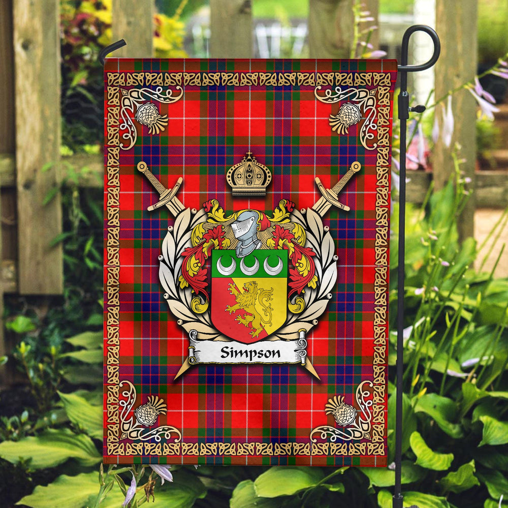 Clan Simpson Tartan Crest Garden Flag - Celtic Thistle XN37 Clan Garden Tartan Today