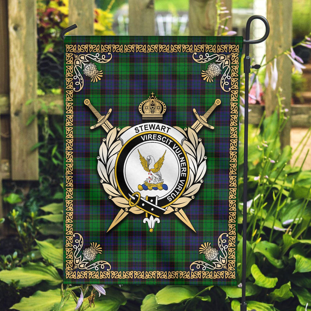 Clan Stewart Old Modern Tartan Crest Garden Flag - Celtic Thistle KI72 Clan Stewart Tartan Today