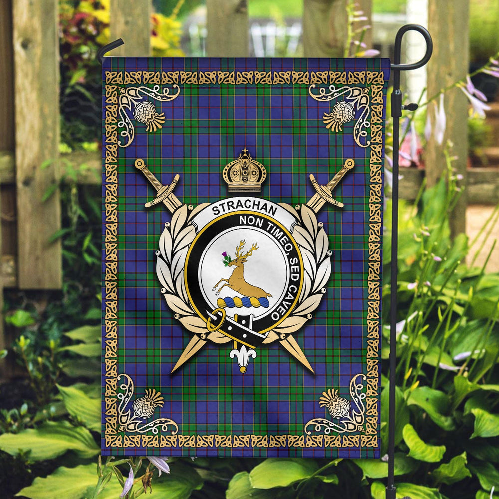 Clan Strachan Tartan Crest Garden Flag - Celtic Thistle JF42 Clan Strachan Tartan Today