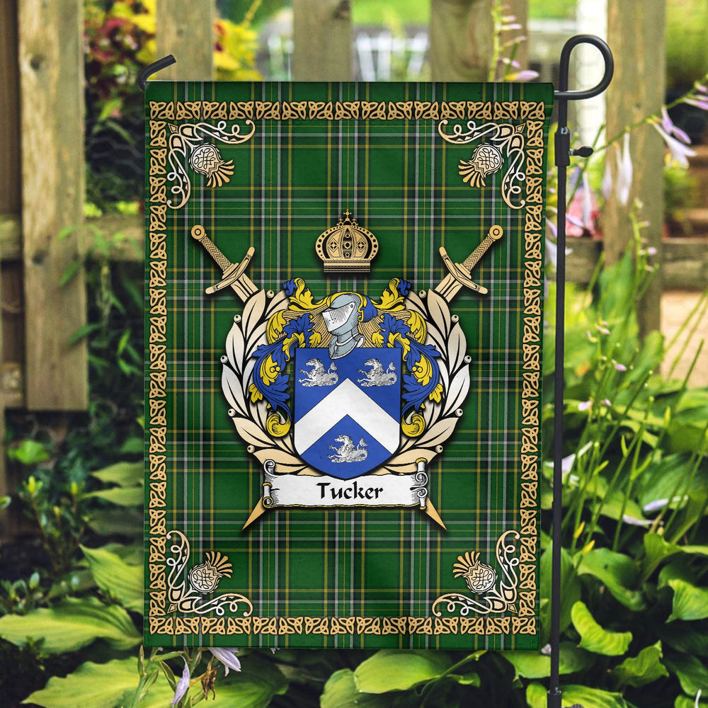Clan Tucker Tartan Crest Garden Flag - Celtic Thistle QL14 Clan Garden Tartan Today