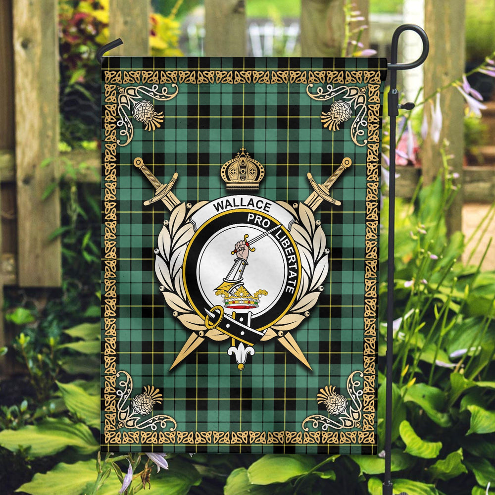 Clan Wallace Hunting Ancient Tartan Crest Garden Flag - Celtic Thistle ID39 Clan Wallace Tartan Today