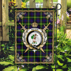 Clan Watson Modern Tartan Crest Garden Flag - Celtic Thistle LL99 Clan Watson Tartan Today
