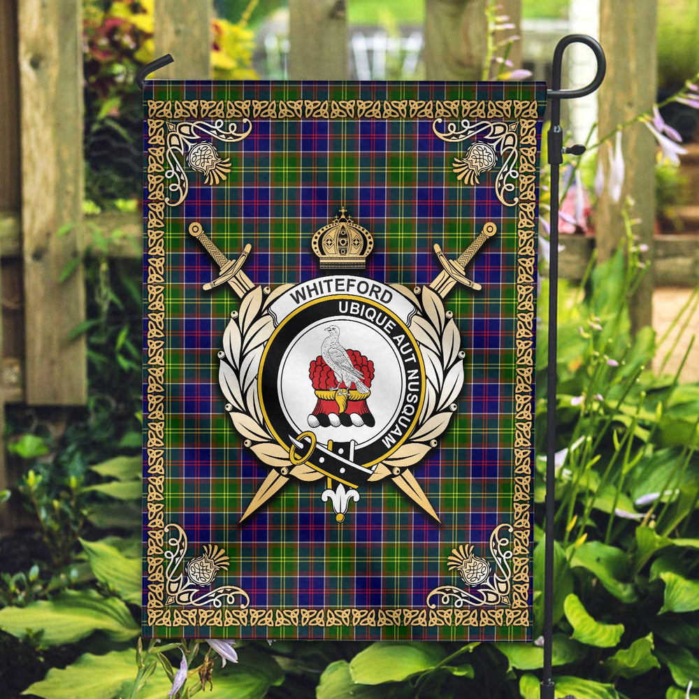 Clan Whiteford Tartan Crest Garden Flag - Celtic Thistle NE12 Clan Garden Tartan Today
