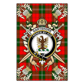 Clan Gartshore Tartan Crest Black Garden Flag - Gold Thistle DQ60 Clan Gartshore Tartan Today