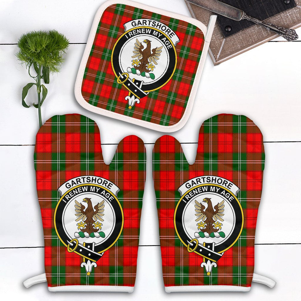 Clan Gartshore Tartan Crest Oven Mitt And Pot Holder (2 Oven Mitts + 1 Pot Holder) MO67 Clan Gartshore Tartan Today