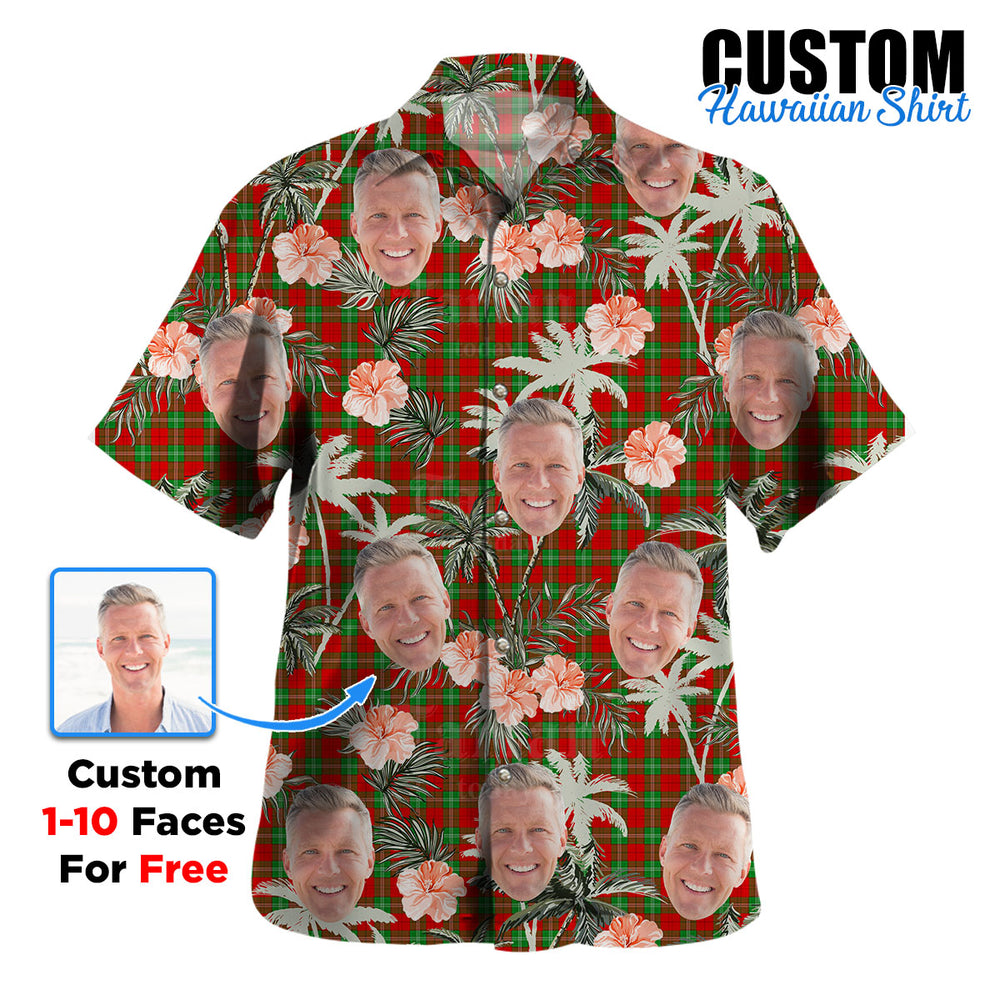 Clan Gartshore Tartan Custom Face Hawaiian Shirt – Unisex Gift for Family Members, Summer Party EF11 Gartshore Tartan Tartan Hawaii Shirt