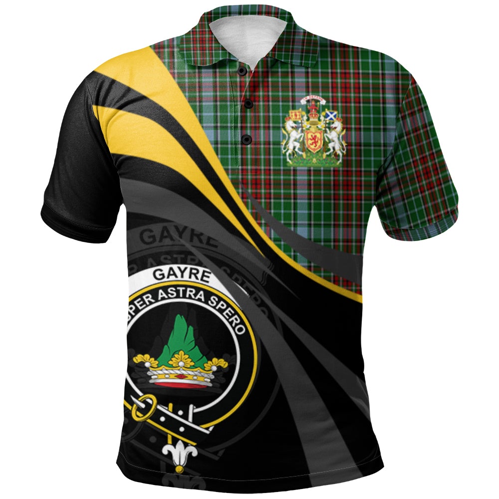 Clan Gayre Tartan Polo Shirt - Royal Coat Of Arms Style HL72 Gayre Tartan Tartan Polo