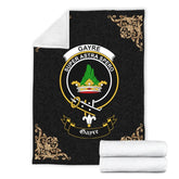 Clan Gayre Crest Tartan Premium Blanket Black LV65 Clan Gayre Tartan Today