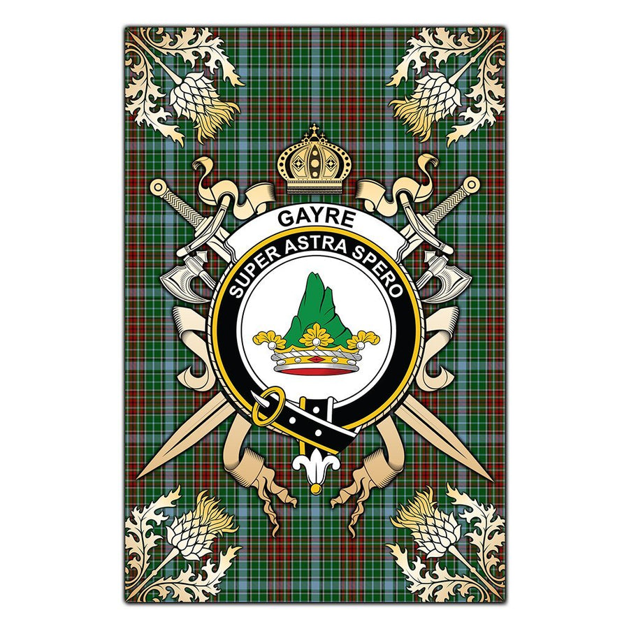 Clan Gayre Tartan Crest Black Garden Flag
