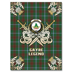 Clan Gayre Tartan Gold Courage Symbol Blanket BC56 Clan Gayre Tartan Today
