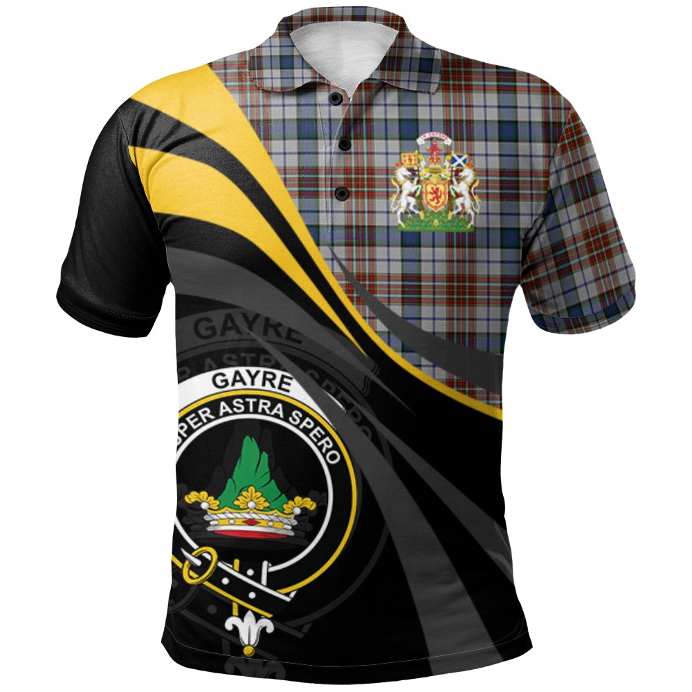 Clan Gayre Arisaidh Tartan Polo Shirt - Royal Coat Of Arms Style OU74 Gayre Arisaidh Tartan Tartan Polo