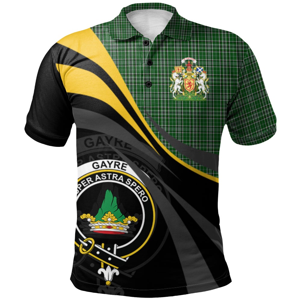 Clan Gayre Dress Tartan Polo Shirt - Royal Coat Of Arms Style OD41 Gayre Dress Tartan Tartan Polo