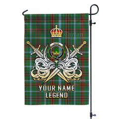 Custom Name Clan Gayre Tartan Garden Flag with Clan Crest and the Golden Sword of Courageous Legacy FK86