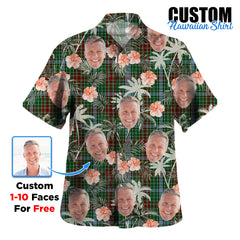 Clan Gayre Tartan Custom Face Hawaiian Shirt – Unisex Gift for Family Members, Summer Party FC31 Gayre Tartan Tartan Hawaii Shirt