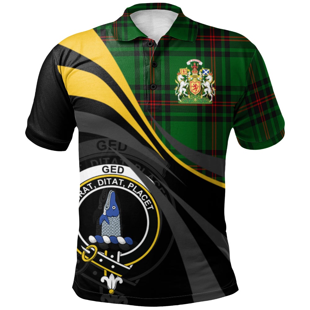 Clan Ged Tartan Polo Shirt - Royal Coat Of Arms Style UD99 Ged Tartan Tartan Polo