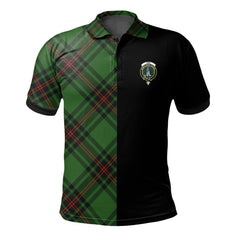 Clan Ged Tartan Polo Shirt Half of Me - Cross Style YF81 Ged Tartan Tartan Polo