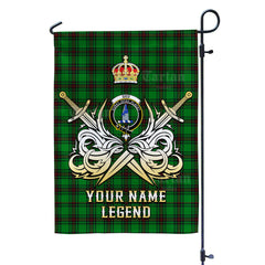 Custom Name Clan Ged Tartan Garden Flag with Clan Crest and the Golden Sword of Courageous Legacy SU12